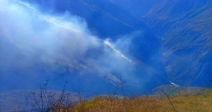 Incendio  arrasa con más de 30 hectáreas de cobertura vegetal en San Pedro de Cachora